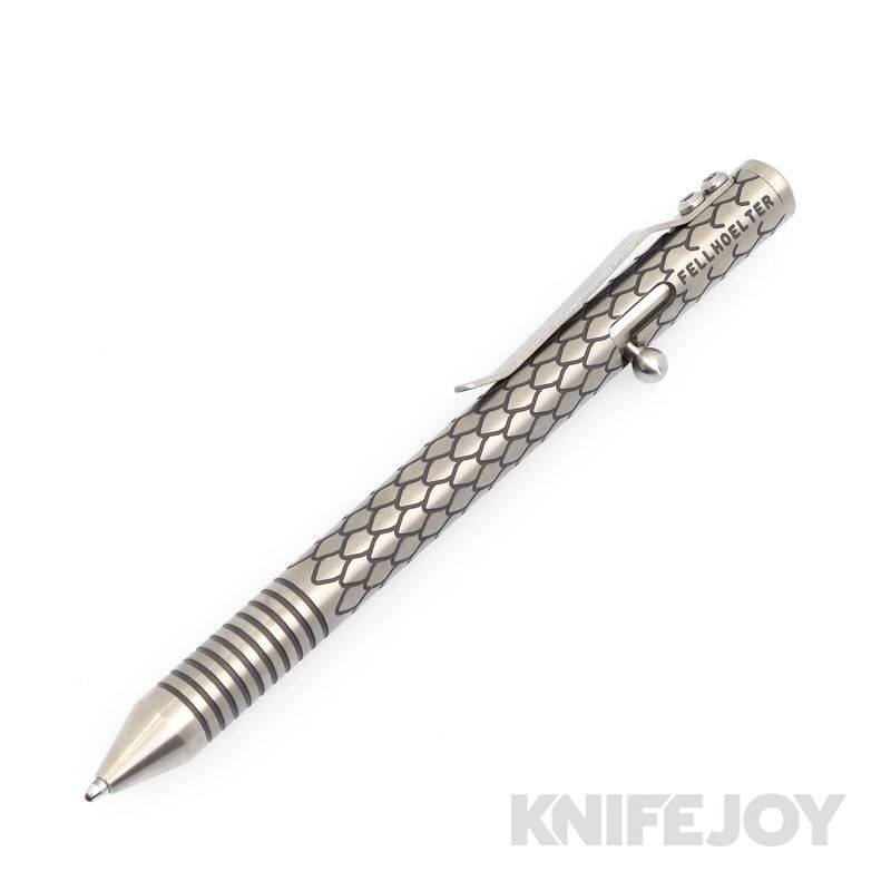 Fellhoelter/ Captain Axel Tibolt Engraved Tuxedo Black Dragon Deluxe Titanium Pen