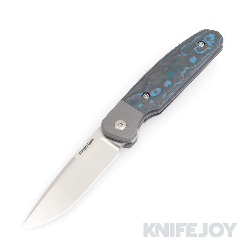 Enrique Pena Custom Front Flipper Caballero with Blue Fat Carbon Handles and Mokuti Clip