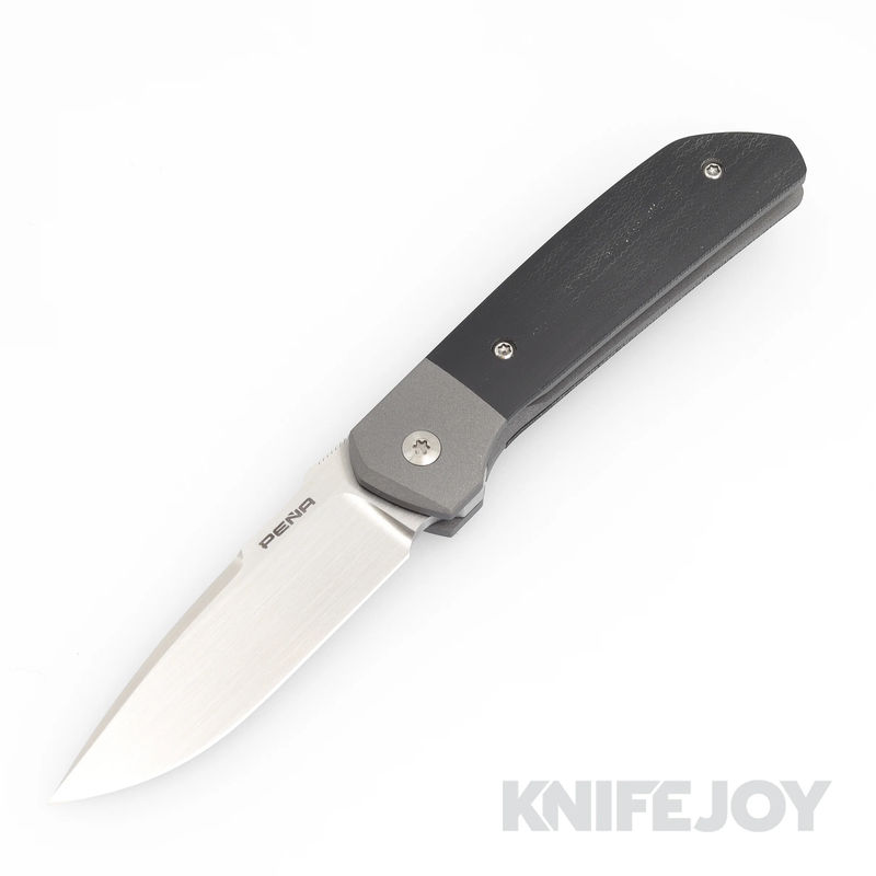 Enrique Pena Custom Front Flipper Mula with Black Canvas Micarta and Plain Ti Clip