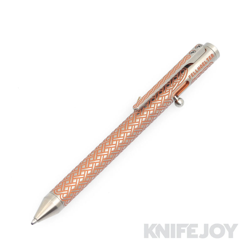 Fellhoelter/ Captain Axel Tibolt Engraved Celtic Copper Cerakote Titanium Pen/ Cerakote Captain's Cap/ Cerakote Celtic Clip