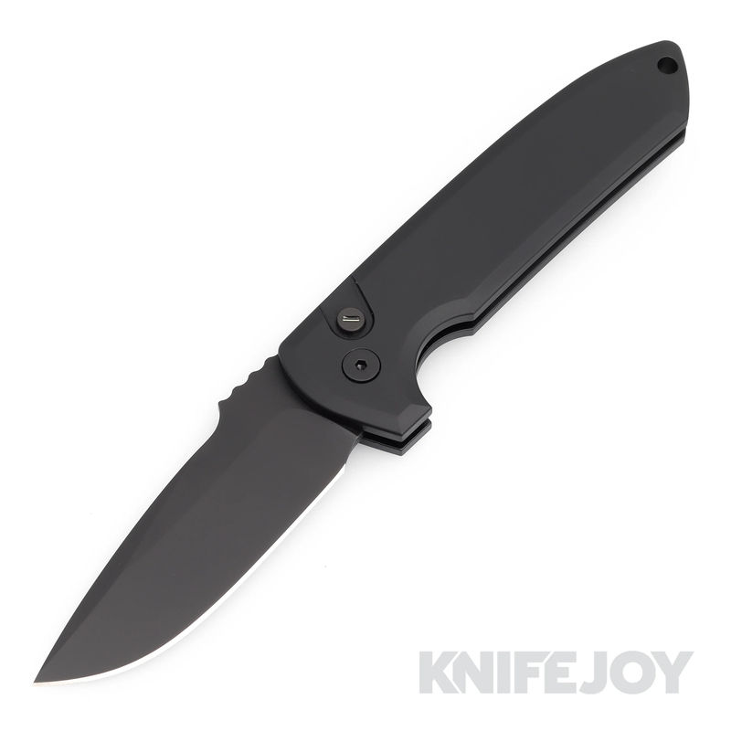 Pro-tech Knives PTLG303-Operator Rockeye Auto Solid Black Handle with CPM-S35VN/ Tritium Button