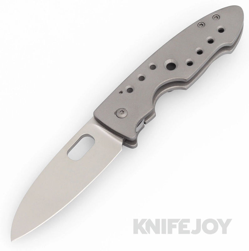 Tom Mayo Custom Knives Covert Folder 6K Stellite Wharncliffe Blade with Titanium Handles and Hardware