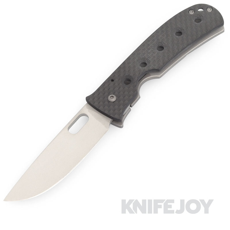 Tom Mayo Custom Knives Medium Covert Folder 6K Stellite Blade with Carbon Fiber Handles and Hardware