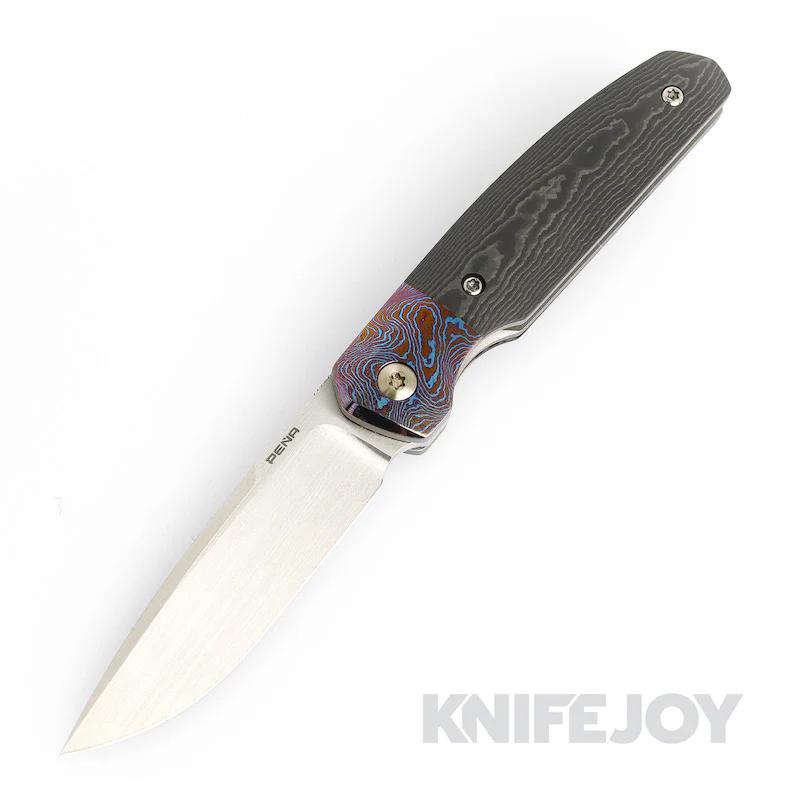Enrique Pena Custom Front Flipper Caballero Carbo Quartz Handles and Mokuti Clip/ Bolsters