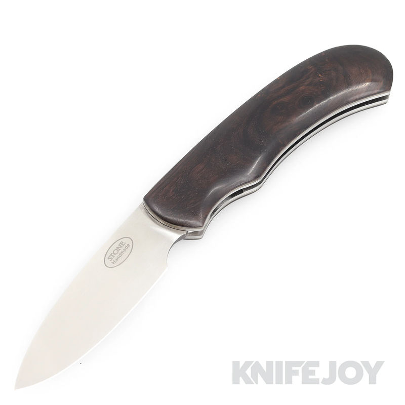Tinus Stone STONE179 Hunter Slipjoint Plain Blade with African Blackwood Handles/ Desert Tan Liners