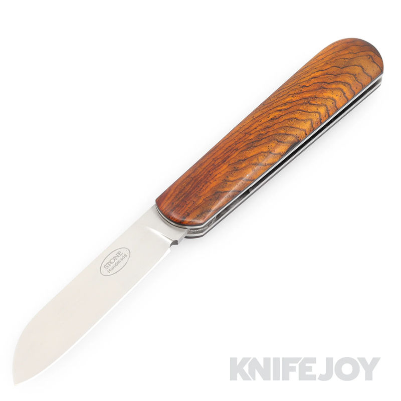 Tinus Stone STONE168 Gentlemans SlipJoint Folder Plain Drop Point Blade with Cocobolo Handles/ Black Liners