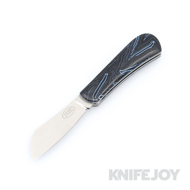 Tinus Stone STONE149 Small Cleaver SlipJoint with Blue/Black G-Mascus Scales/ Blue Liners