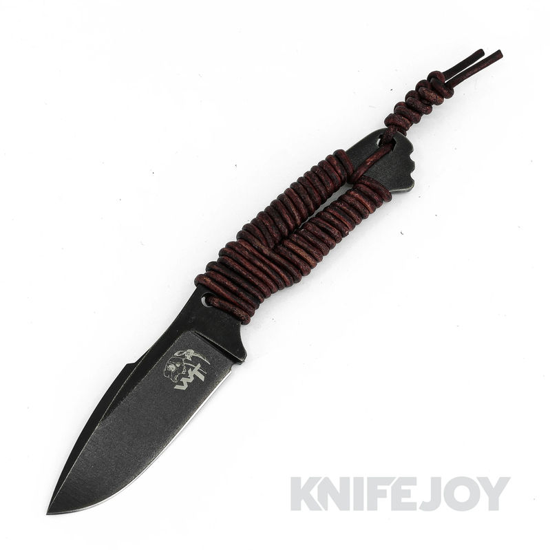 Wander Tactical WT219 Raptor Fixed Blade Raw Finish D2 Blade with Leather Wrapped Handle