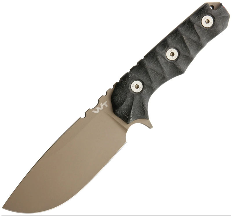 Wander Tactical WTK03BE Lynx Dark Earth Gun-Kote D2 Finish with Black Grooved Micarta Handle