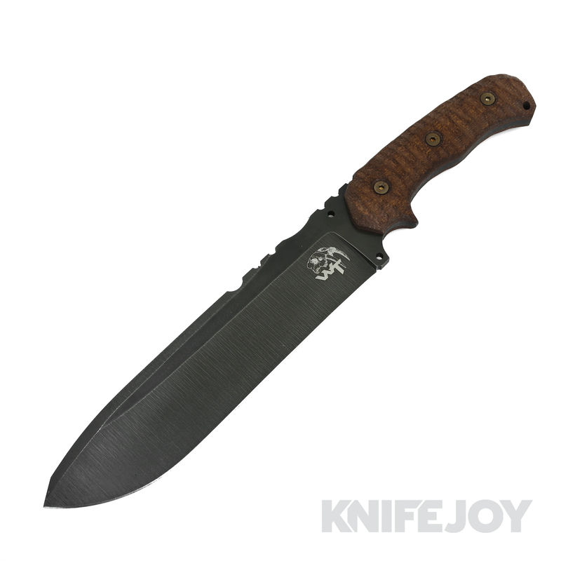 Wander Tactical WT217 Godfather Fixed Blade D2 Raw Finish Blade with Brown Micarta Handle