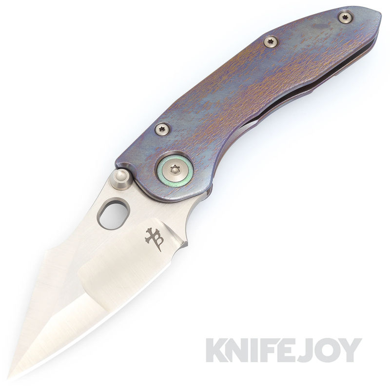 Borka Blades Custom Cosmic Stitch Compound Ground M390 Blade with Cosmic Titanium Handles on