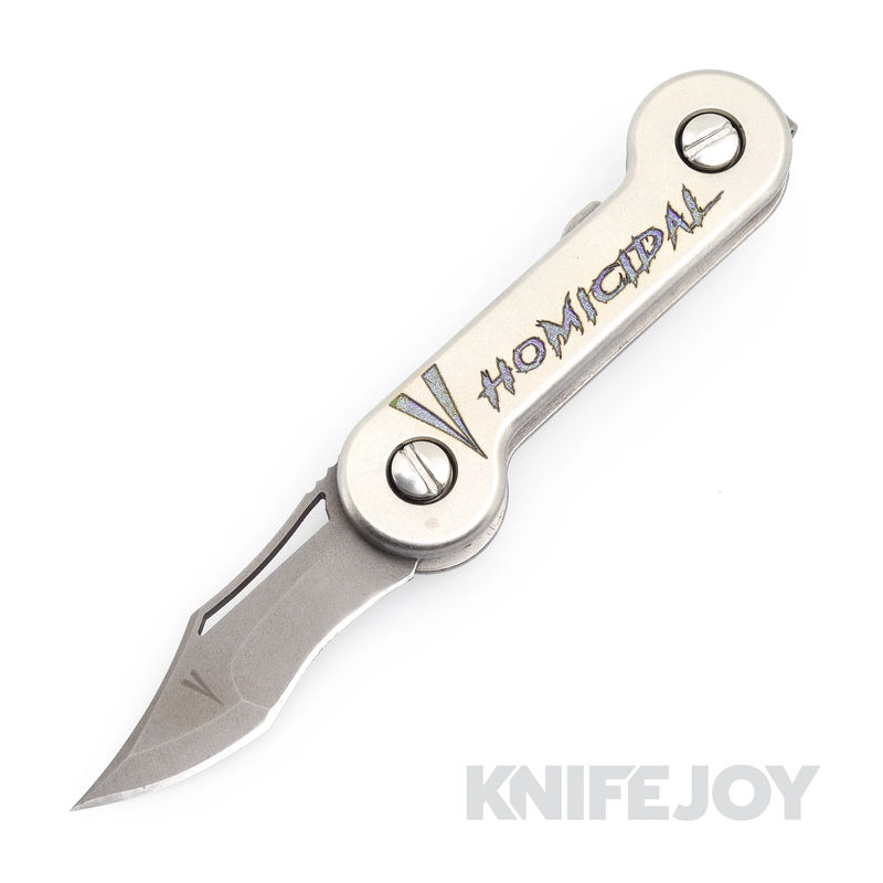 Vandermeulen Bladeworks Custom KeyBar Knife Homicidal Engraved/ Logo with Titanium