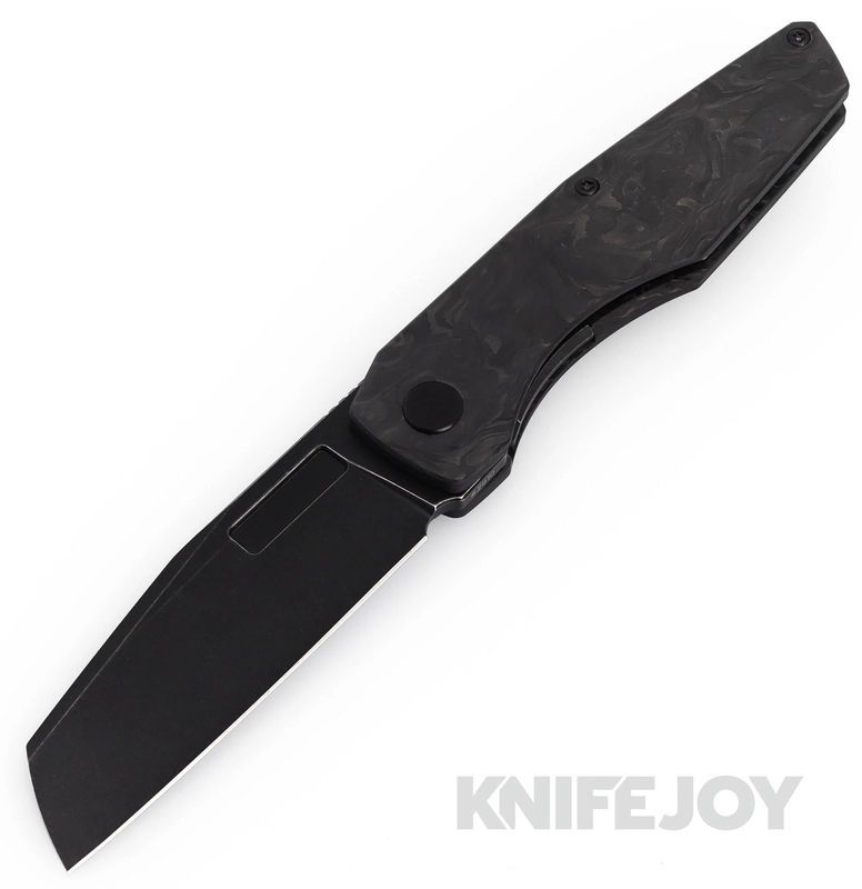 Vero Engineering Axon Liner Lock Gen4 Blackwash Blade with Marbled Carbon Fiber Handles