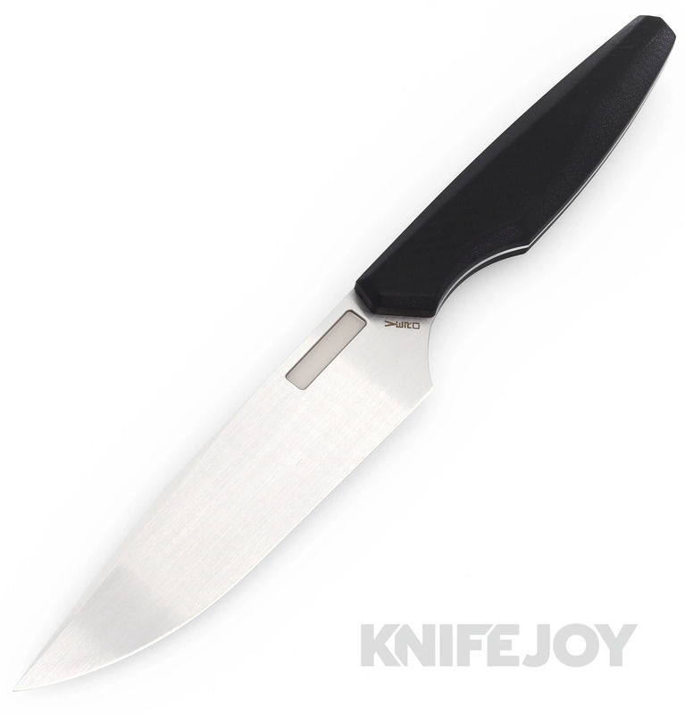 Vero Engineering Utility 5 Drop Point Hand Satin Nitro-V Blade with Black G10 Handles