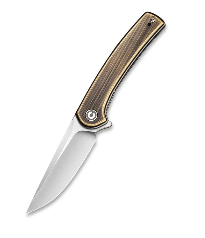 We Knife  - CIVIVI MINI Asticus Liner Lock Knife Black Hand Rubbed Brass Handle