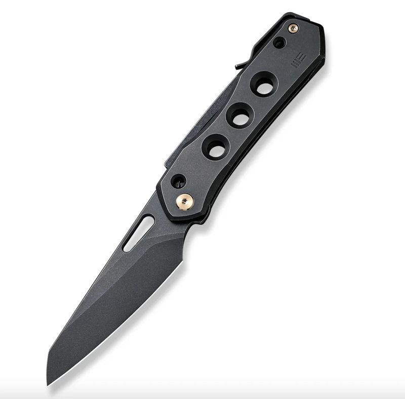 We Knife- 21031-2 Vision R Superlock Folding Knife Black Stonewash Reverse Tanto Blade with Black Stonewash Titanium Handles