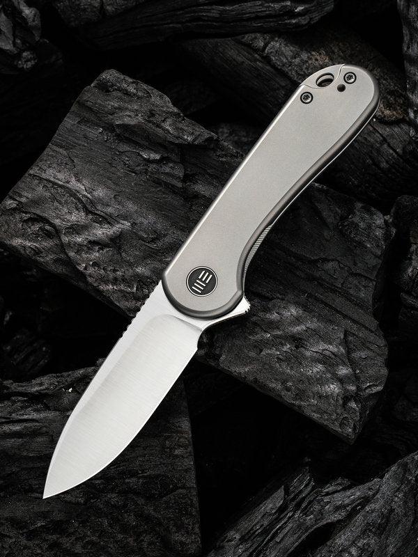 We Knife 18062X-1 Elementum Satin Blade with Gray Titanium Handle