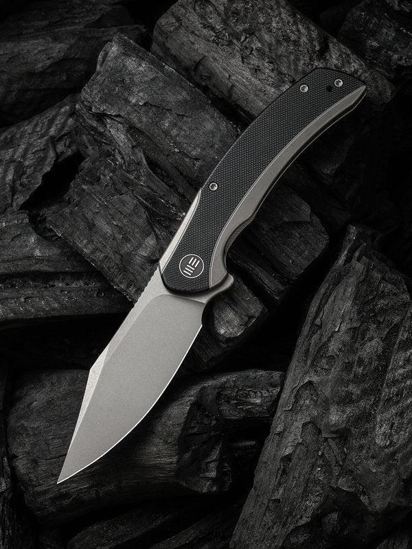 We Knife - 19022F-1 Snick Frame Lock Gray SW Blade with Gray Ti Handle/ Black G10 Inlay