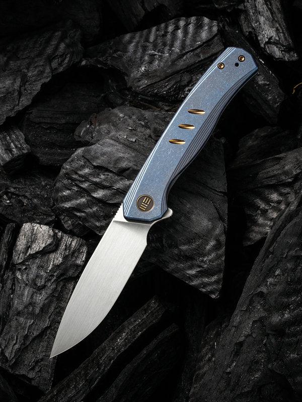 We Knife SEER Folding Knife 20015-2 Blue Titanium Handle Flipper Tab Knife Limited Edition