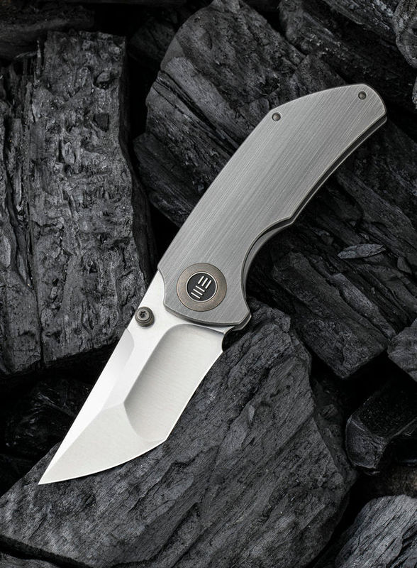 We Knife Thug 2103A Gray Titanium Handle with Satin Finished CPM 20CV Blade