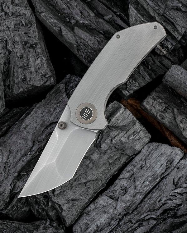We Knife Thug 2103B Gray Titanium Handle with Hand Rubbed CPM 20CV Blade