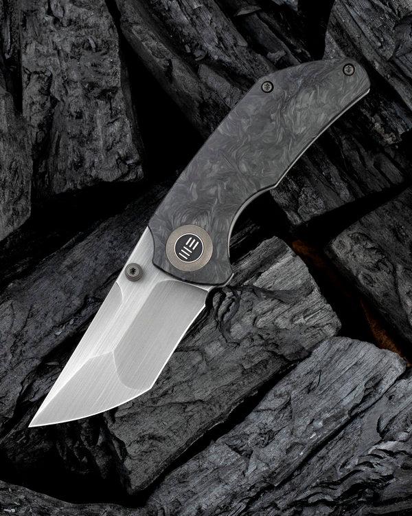 We Knife Thug 2103C Marble Carbon Fiber Handle with Gray Hand Rubbed CPM 20CV Blade