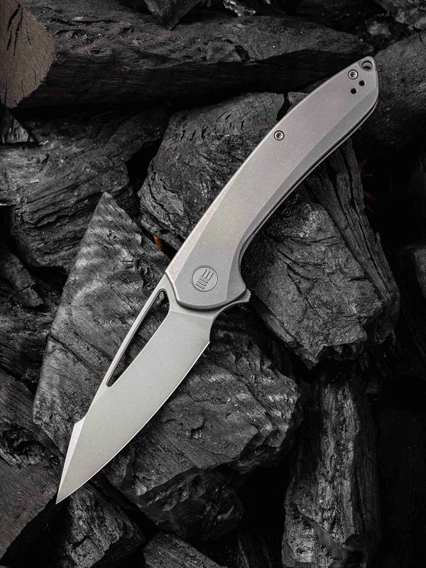 We Knife Fornix 2016A Gray Stonewashed Blade with Gray TI Handle Knife (3.3" SW)