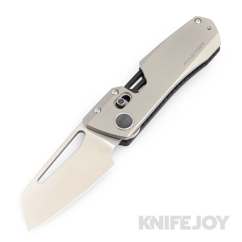 WINTERBLADE Co. Factor Folding Knife Satin Blade with Sandblasted Titanium Handles/ Black Accents