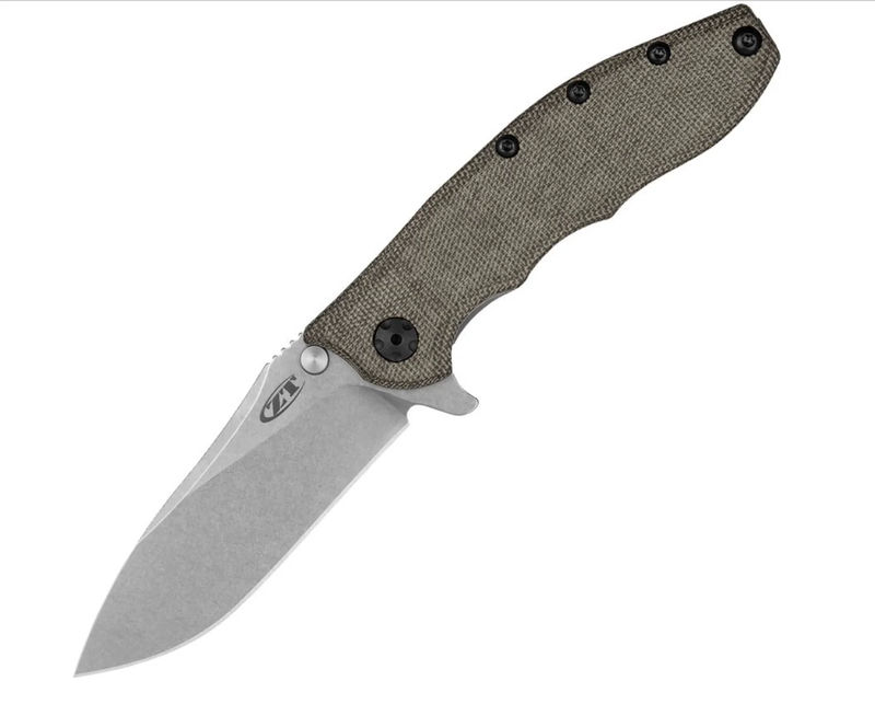 Zero Tolerance ZT 0562MIC Rick Hinderer Design Magnacut Stonewash Finish Blade with Green Micarta/ Titanium Handles