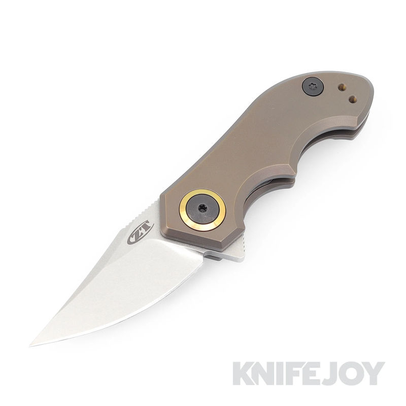 Zero Tolerance ZT 0022TIBRZ Tim Galyean Knife CPM-20CV Stonewashed Blade with Bronze Titanium Handles