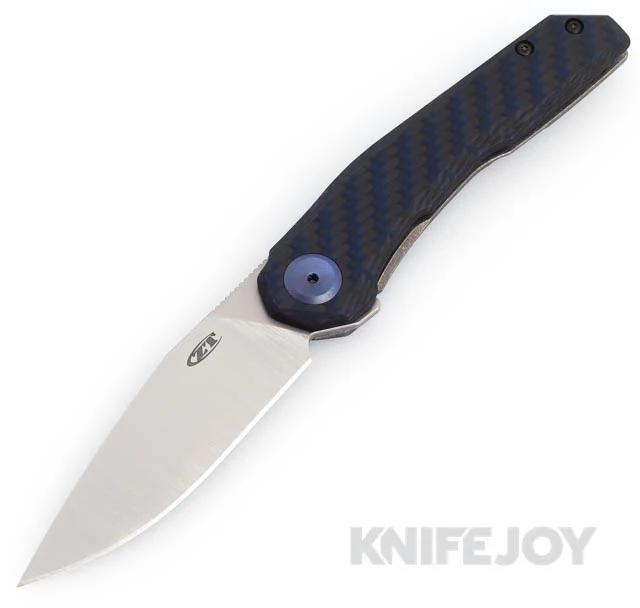 Zero Tolerance ZT 0545BLUCF Flipper CPM-Magnacut Stonewash Drop Point Blade with Carbon Fiber/ Blue Titanium Handles