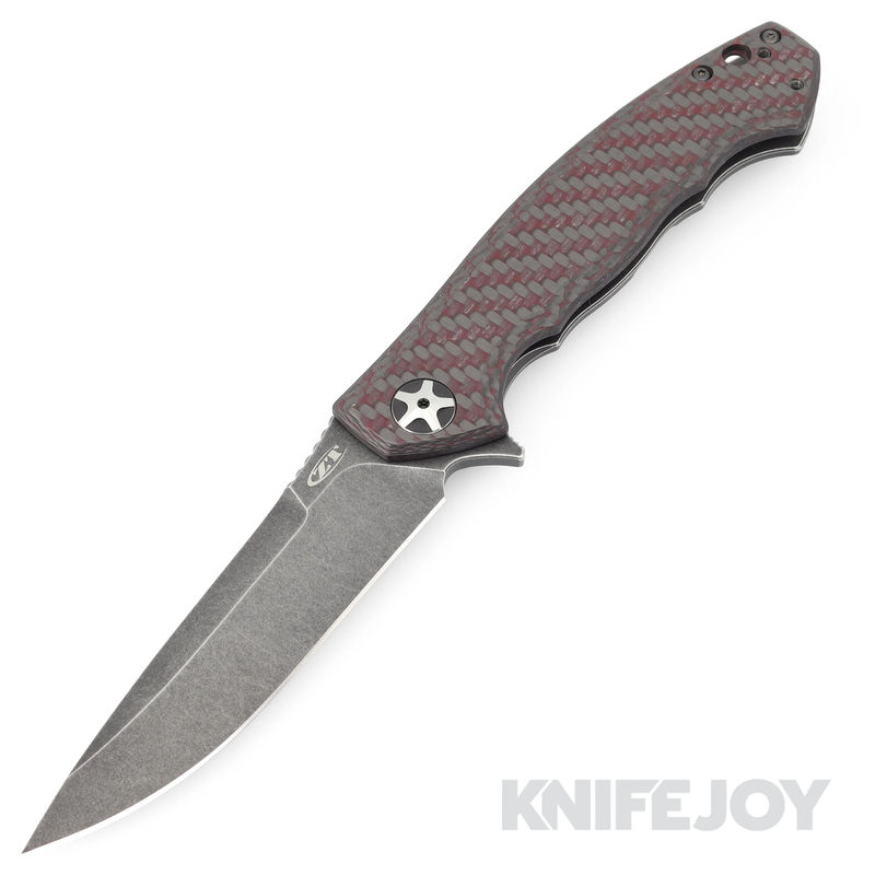 Zero Tolerance Knives ZT 0452RDBW Dmitry Sinkevich S35VN BlackWashed Blade with Red Carbon Fiber/ BlackWashed Titanium Handles Knife