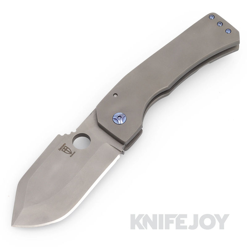 Zermeno Knives Tyr Stonewash Nitro-V Blade with Stonewash Titanium Handles