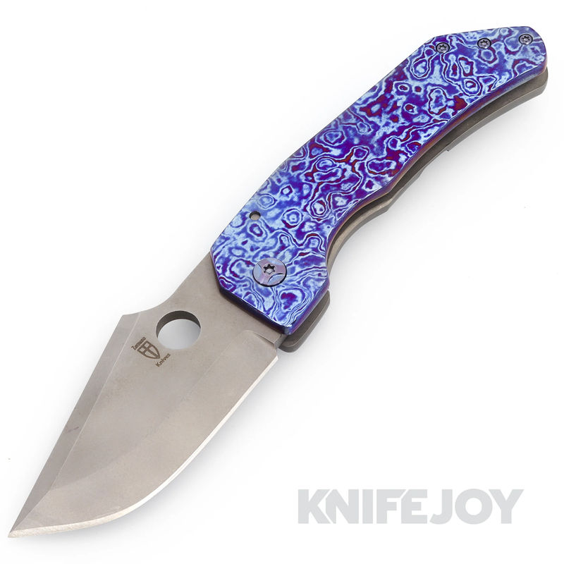Zermeno Knives Tyr Stonewash AEB-L Blade with Timascus Handles