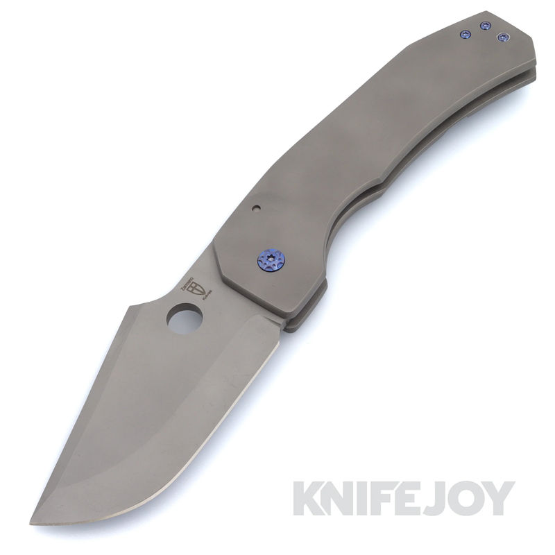 Zermeno Knives Tyr XL Stonewash CPM-154 Blade with Stonewash Titanium Handles