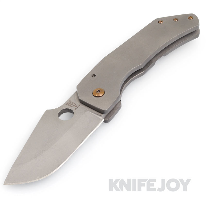 Zermeno Knives Tyr Model Aeb-L Stonewash Blade with Stonewash Handles/ Bronze Hardware