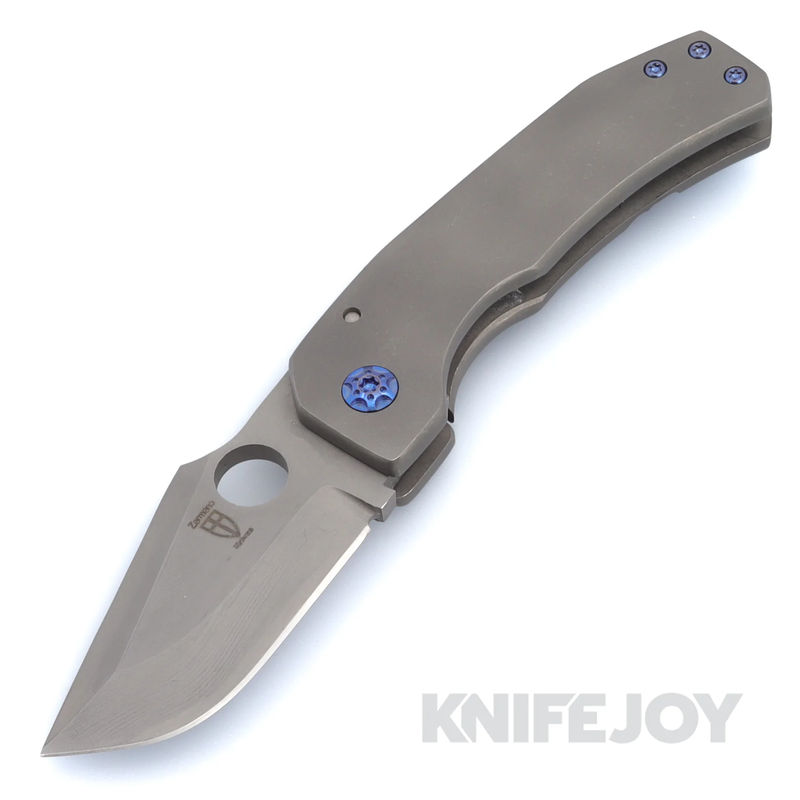 Zermeno Knives GS Tyr Stonewash Nitro-V Blade with Stonewash Titanium Handles