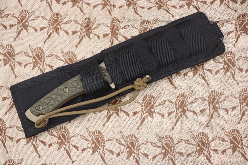 Spartan Blades Horkos FDE w/ Green Micarta Handles - Sheath Color:Black Molle