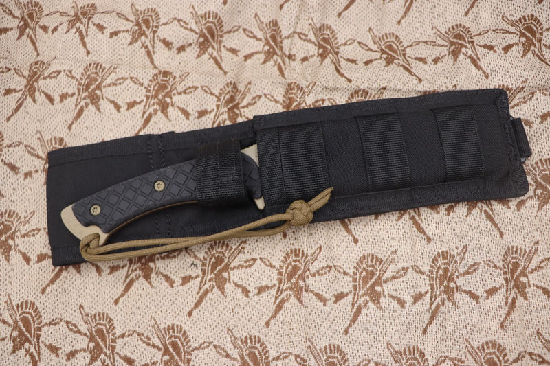 Spartan Blades Horkos FDE w/ Black Micarta Handles - Sheath Color:Black Molle
