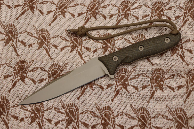 Spartan Blades Moros Fighter Combat Utility Knife w/ Kydex - Blade/Handle/Sheath Color:FDE Blade & Green Handle w/ Tan Nylon Sheath