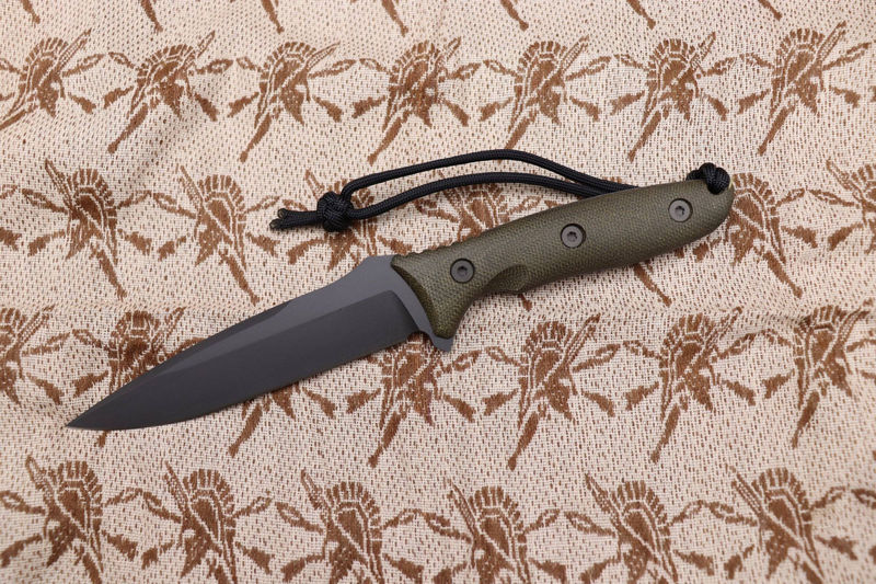 Spartan Blades Moros Fighter Combat Utility Knife w/ Kydex - Blade/Handle/Sheath Color:Black Blade & Green Handle w/ Black Kydex