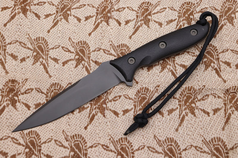 Spartan Blades Moros Fighter Combat Utility Knife w/ Kydex - Blade/Handle/Sheath Color:Black Blade & Black Handle w/ Black Nylon Sheath