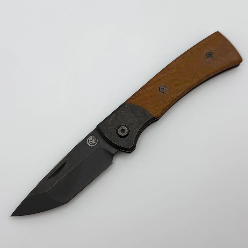 Chaves Knives Slip Joint Dirty Steve w/ Tanto M390 & Titanium Handles w/ Micarta Ti Inlays - 50 Series