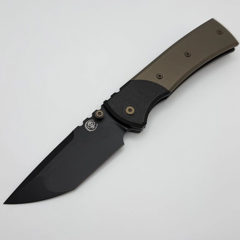 Chaves Knives Redencion 229 The Suit PVD Ti Integral w/ Bronze Ti Inlays & PVD M390 Tanto - 50 Series