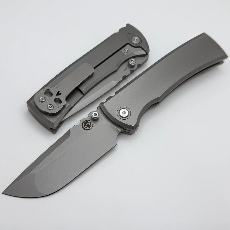 Chaves Knives Redencion 229 Integral w/ Stonewash Titanium Integral Handle & Stonewash M390 Drop Point