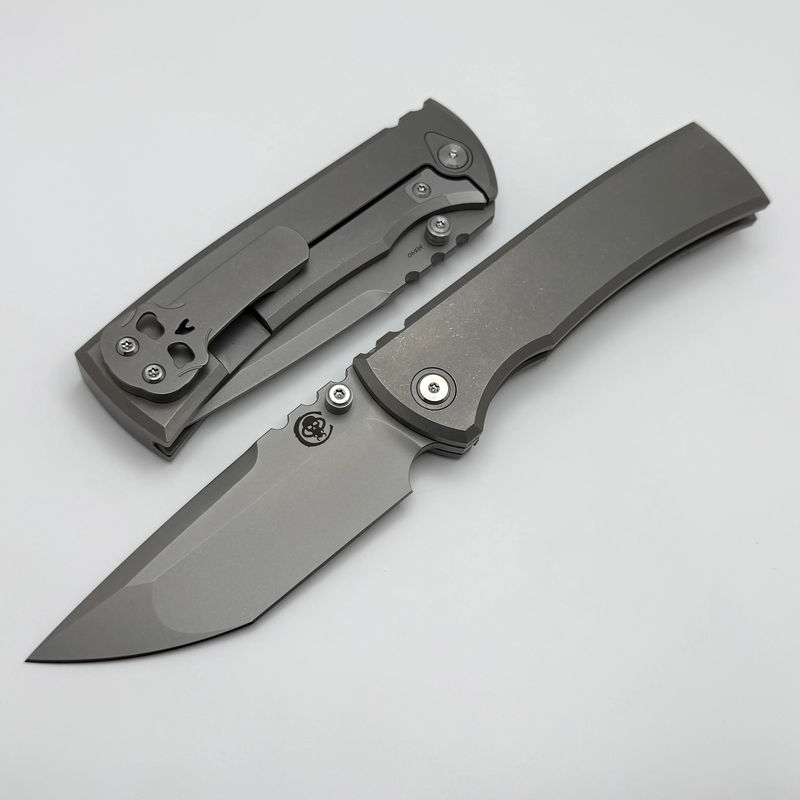 Chaves Knives Redencion 229 Integral w/ Stonewash Titanium Integral Handle & Stonewash M390 Tanto