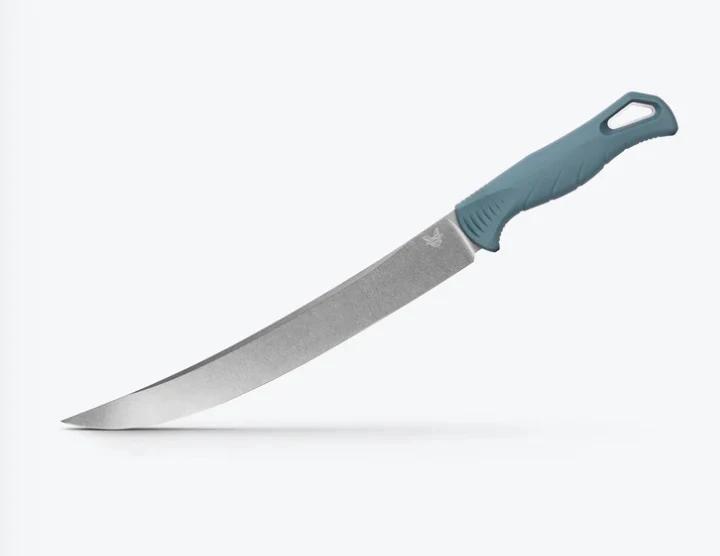 Benchmade Fishcrafter Depth Blue Santoprene Handles w/ 9" Trailing Point MagnaCut 18020