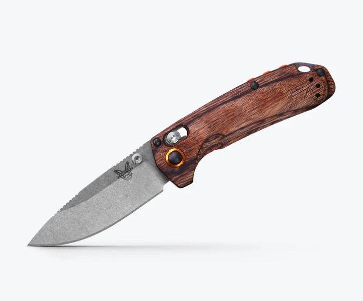 Benchmade North Fork Stabilized Wood Handles & Drop Point CPM-S30V 15032