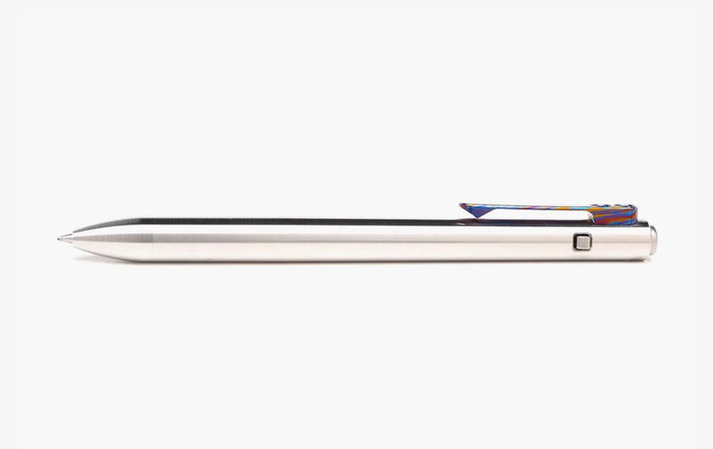 Tactile Turn Titanium Side Click Pen Standard (5.8”) w/ Titanium Damascus Clip