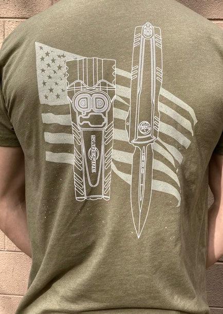 Microtech x Surefire OD Green T-Shirt - Size:Large